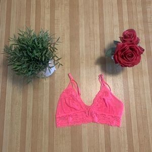 Aerie neon pink lace bralette (M)